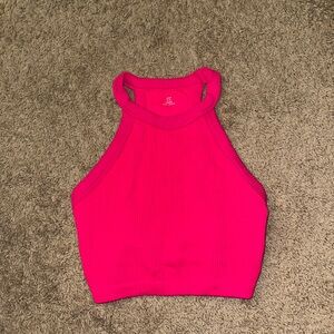 Aerie Bright Pink Ribbed Crop Top